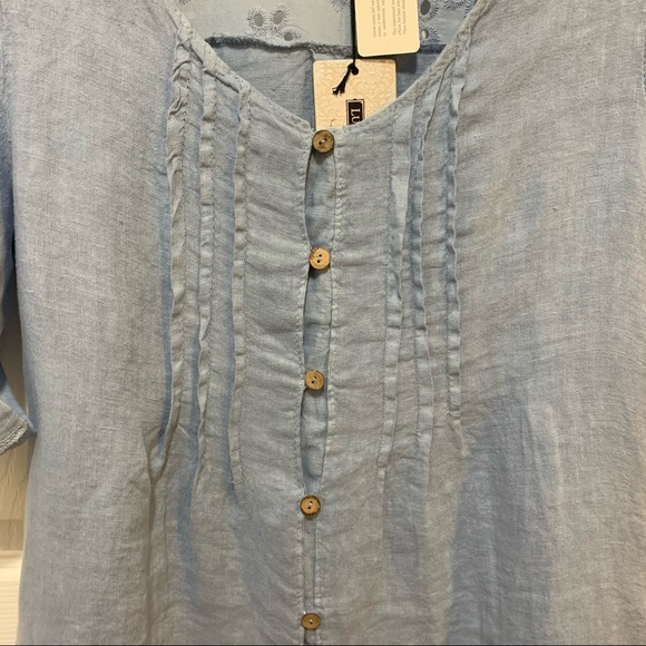 Lungo L’arno Linen Button Front Top - Picture 2 of 8